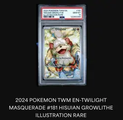 2024 Pokemon Twilight Masquerade Hisuian Growlithe Illustration Rare PSA 10 - Image 2