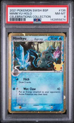 2021 POKEMON SWSH BLACK STAR PROMO CELEBRATIONS COLLECTION MIMIKYU-HOLO PSA 8 - Image 1