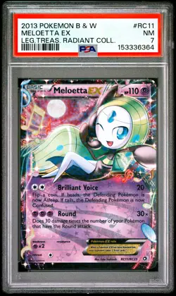 2013 POKEMON B&W LEGENDARY TREASURES RADIANT COLLECTION MELOETTA EX PSA 7 - Image 1