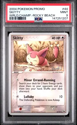 2004 POKEMON WORLD CHAMPIONSHIPS PROMO ROCKY BEACH #44 SKITTY PSA 9 - Image 1