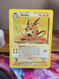 Pokemon Card Raichu Fossil Unlimited Rare Regular (Non-holo) 29/62 LP - Image 1