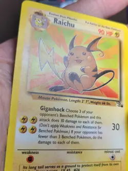 Pokemon Card Raichu Fossil Unlimited Rare Regular (Non-holo) 29/62 LP - Image 3