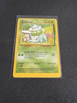 Miscut Bulbasaur Base Set Misprint Error 44/102 Pokemon Card 1999 English Rare - Image 3