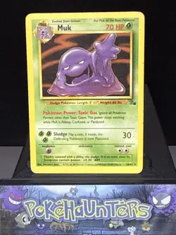 Pokemon Card Muk 28/62 Non Holo Rare Fossil Set WOTC Played - Image 1
