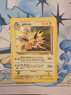Jolteon 4/64 Jungle Unlimited Rare Holo Pokemon Card WOTC 1999 LP - Image 1
