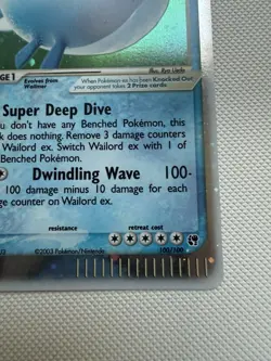 Wailord ex 100/100 Sandstorm Holo Pokemon Card NM - Image 5