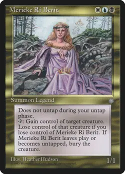 Merieke Ri Berit Ice Age NM White Blue Black Rare MAGIC MTG CARD ABUGames - Image 1