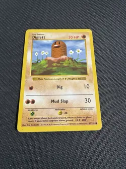 Shadowless Diglett 47/102 Base Set Pokemon Card 1997 Vintage English Rare #47 - Image 3