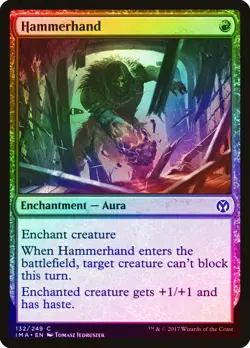 Hammerhand FOIL Iconic Masters NM Red Common MAGIC THE GATHERING CARD ABUGames - Image 1