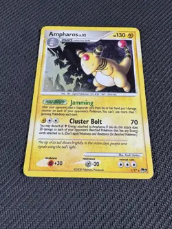 LP Ampharos Holo 1/17 Pop Series 7 Rare Pokemon Card English 2008 - Image 3
