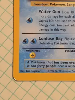 Pokemon TCG Lapras Holo Unlimited Fossil Card 10/62 WOTC LP - Image 2