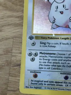 1st Edition Base Set Clefairy Holo 5/102 HP DM Pokemon Wotc vintage card Pokemon - Image 2