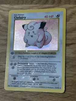 1st Edition Base Set Clefairy Holo 5/102 HP DM Pokemon Wotc vintage card Pokemon - Image 3