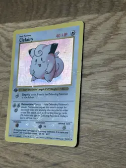 1st Edition Base Set Clefairy Holo 5/102 HP DM Pokemon Wotc vintage card Pokemon - Image 4