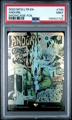 MTG ANDURIL FLAME OF THE WEST BORDERLESS POSTER FOIL The Lord of the Rings PSA 9 - Image 1