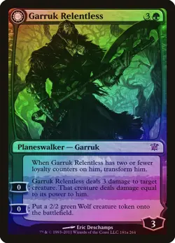 Garruk Relentless / Garruk, the Veil-Cursed FOIL Innistrad HEAVILY PLD ABUGames - Image 1