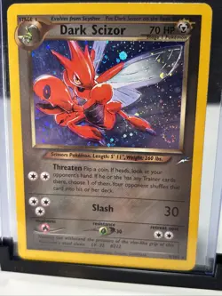 Pokemon Neo Destiny Dark Scizor 9/105 Holo LP With Swirl - Image 1