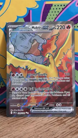 Pokemon TCG Team Rocket's Moltres ex 208/182 SV10 Destined Rivals - Image 1