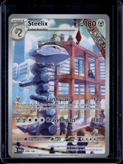 2023 Pokemon SV Paradox Rift Steelix #208/182 - Image 1