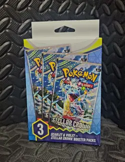 Pokemon Scarlet and Violet Stellar Crown 3 Booster Pack Box–Factory Sealed 🔥 - Image 1
