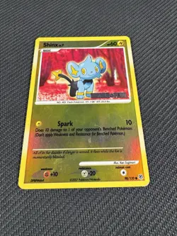 LP Stamped Shinx Reverse Holo Diamond and Pearl 98/130 Pokemon Card 2007 Rare - Image 3