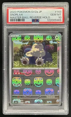 2023 Pokemon SV 151 JP Snorlax Reverse Holo Master Ball Uncommon #143/165 PSA 10 - Image 1