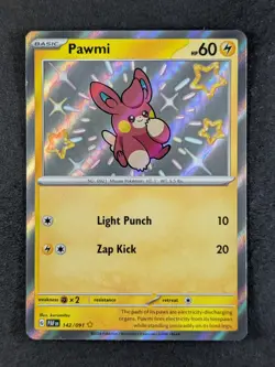 2024 Pokemon PAWMI #142/091 Paldean Fates Unlimited Shiny Rare English - Image 1