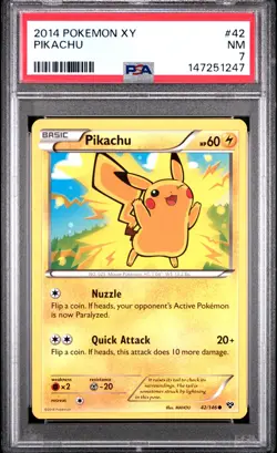 2014 POKEMON XY #42 PIKACHU PSA 7 - Image 1