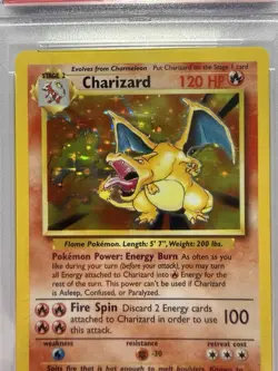 1999 POKEMON BASE UNLIMITED #4 CHARIZARD HOLO PSA 8 - AUTHENTICATED - Image 3