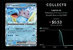 Pokemon Lapras ex Double Rare ME03: Perfect Order 022/088 - Image 3