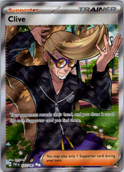 Clive 227/091 Pokemon TCG Scarlet & Violet Paldean Fates Full Art Ultra Rare NM - Image 1