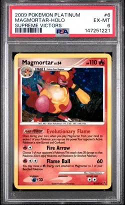 2009 POKEMON PLATINUM SUPREME VICTORS #6 MAGMORTAR-HOLO PSA 6 - Image 1
