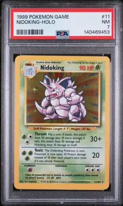 Nidoking Holo Pokemon Game Base Set 11/102 PSA 7 - Image 1