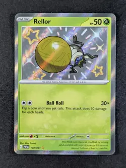 2024 Pokemon RELLOR #108/091 Paldean Fates Unlimited Shiny Rare English - Image 1