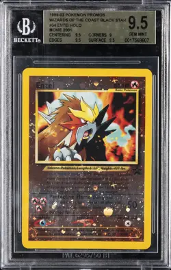 2001 POKEMON GAME MOVIE POKEMON 3 MOVIE PROMO #34 ENTEI-REVERSE FOIL BGS 9.5 - Image 1