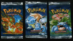 1999 Pokemon Base Set Booster Wrappers - Blastoise Venusaur Charizard (409175) - Image 1