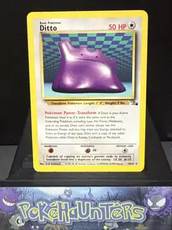 Pokemon Card Ditto 18/62 Fossil Set Non Holo Rare WOTC Light Play - Image 1