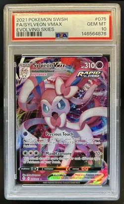 2021 Pokemon SWSH Evolving Skies Sylveon VMAX #075/203 PSA 10 GEM MINT - Image 1
