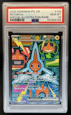 2025 Pokemon PFL Rotom ex Special Illustration Rare #126/094 PSA 10 GEM MINT - Image 1