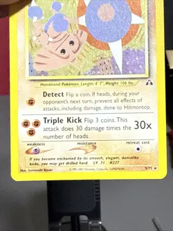 Pokemon Card Hitmontop 3/75 Holo Rare Neo Discovery WOTC Light Play - Image 4