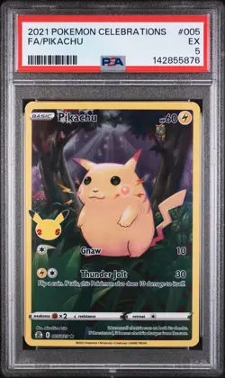 2021 POKEMON CELEBRATIONS #005 FULL ART/PIKACHU PSA 5 - Image 1