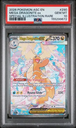 2026 POKEMON ASCENDED HEROES SPECIAL ILLUSTRATION RARE MEGA DRAGONITE EX PSA 10 - Image 1