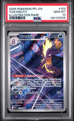 2025 POKEMON PFL EN-PHANTASMAL FLAMES ILLUSTRATION RARE #103 TOXTRICITY PSA 10 - Image 1