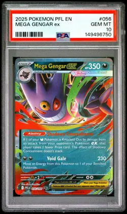 2025 POKEMON PFL EN-PHANTASMAL FLAMES #056 MEGA GENGAR EX PSA 10 - Image 1