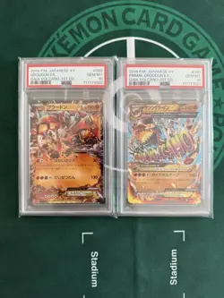 PSA 10 Groudon EX & Primal Groudon EX XY Pokemon Card Consecutive Serial Pair JP - Image 1