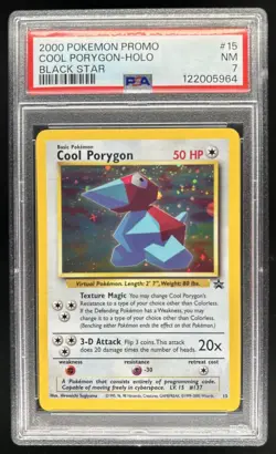 1999 Pokemon Wizards Black Star Promos Cool Porygon #15 PSA 7 - Image 1