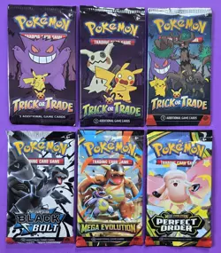 Pokemon 6 Booster Packs Black Bolt & More +BONUS! Lot #9 - Image 1