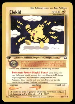 2000 1st Edition Neo Genesis Pokemon Elekid Baby/Rare #22 - Image 1