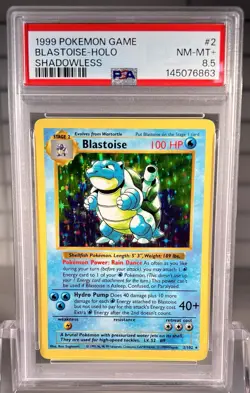 Pokemon Shadowless Blastoise PSA 8.5 Holo #2 Base Set 1999 POP 37 - Image 1