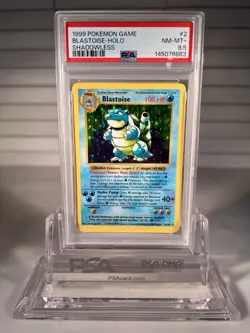 Pokemon Shadowless Blastoise PSA 8.5 Holo #2 Base Set 1999 POP 37 - Image 2